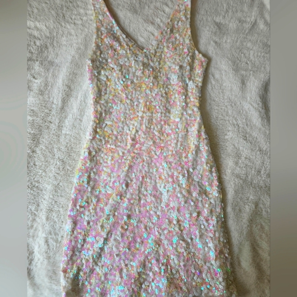 Vtg Pretty Guide Sequin Dress